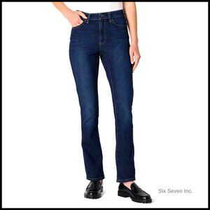 Medium Stretch Slim-Fit Mid-Rise Straight Leg Jeans Classic Chic Versatile